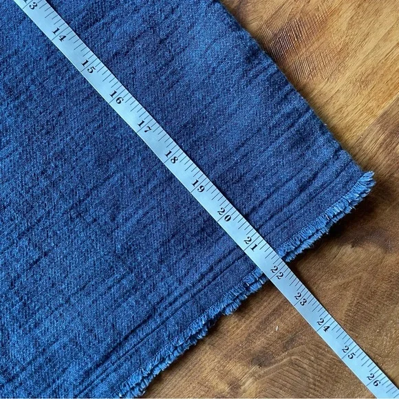 Eileen Fisher Lagenlook Organic Cotton/Linen Woven Casual Blue Boxy Top - Picture 9 of 10